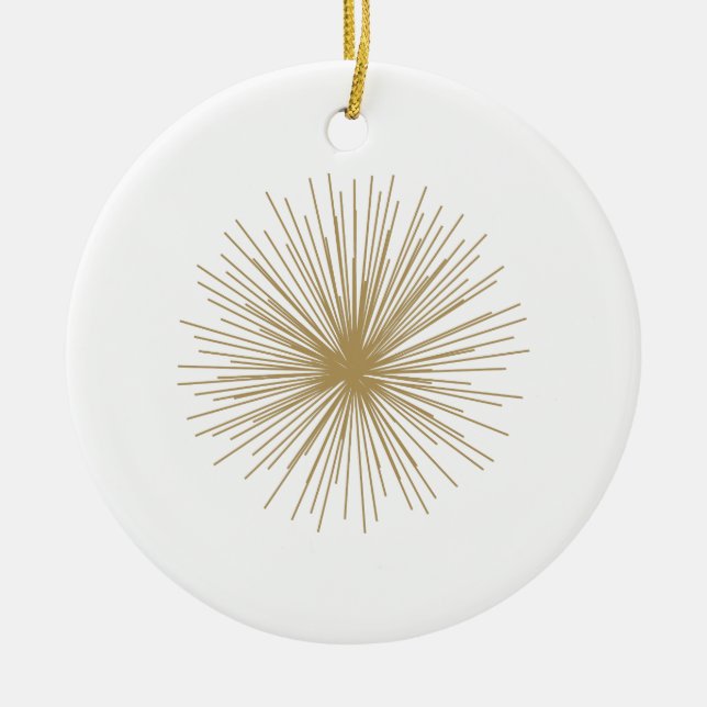 Gold Sputnik Starburst Ceramic Ornament (Front)