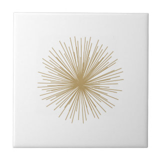 Gold Sputnik Starburst Ceramic Tile