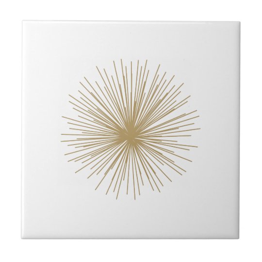 Gold Sputnik Starburst Ceramic Tile Zazzle Com