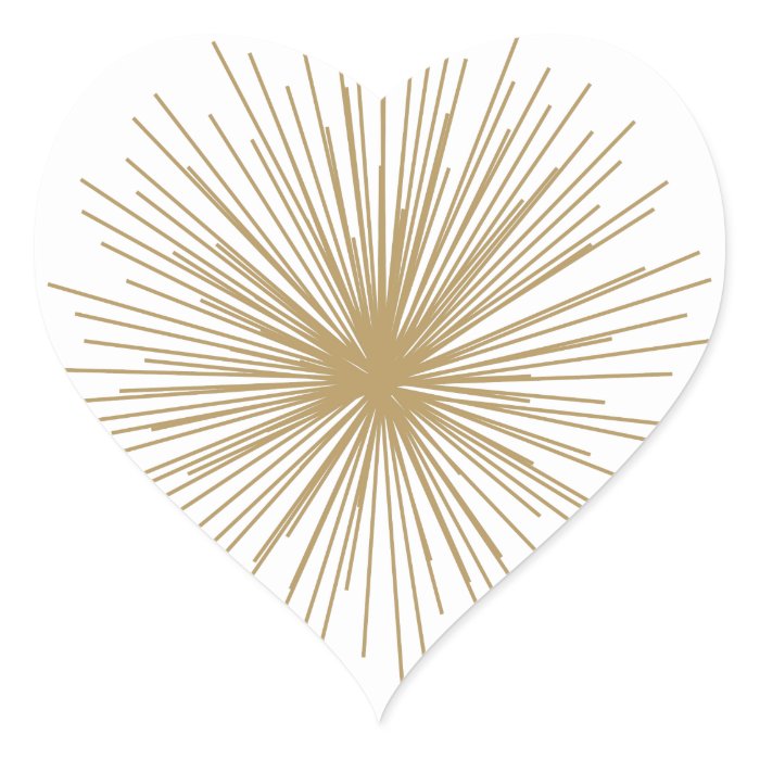 Gold Sputnik Starburst Heart Sticker