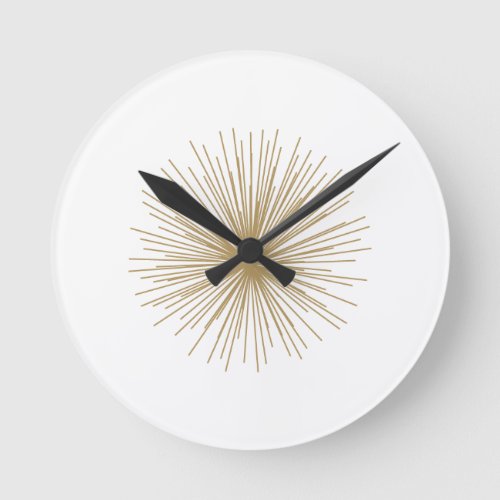 Gold Sputnik Starburst Round Clock