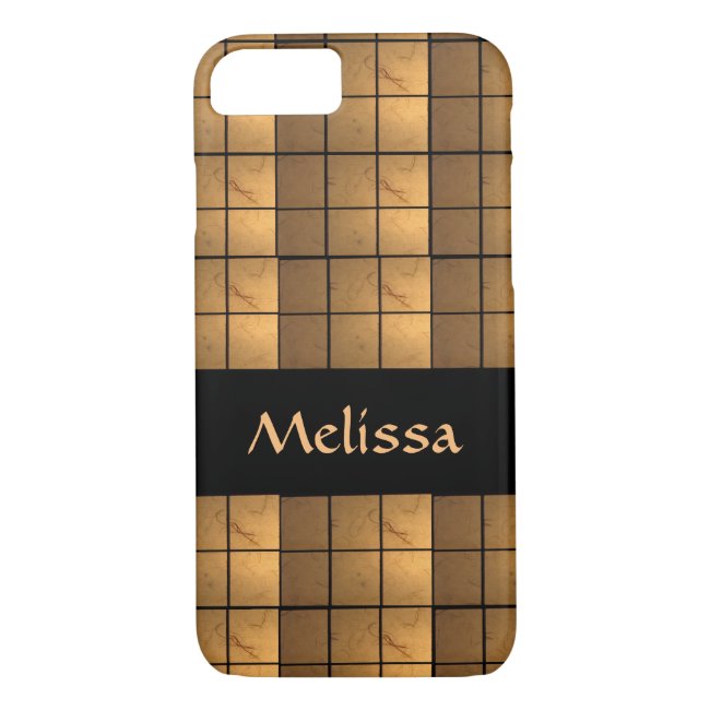 Gold Squares Pattern iPhone 8/7 Case