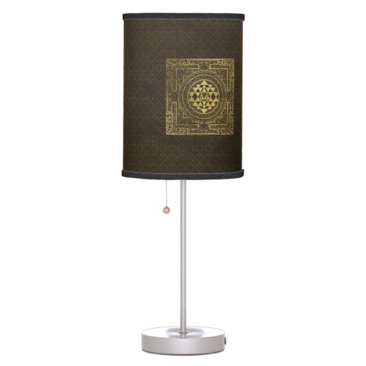 Gold Sri Yantra / Sri Chakra Table Lamp (Right)