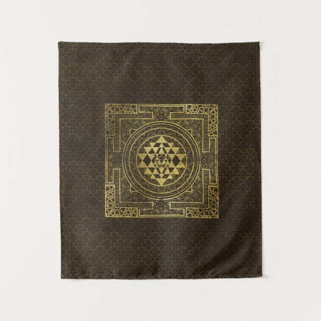 Gold Sri Yantra  / Sri Chakra Tapestry (Front)