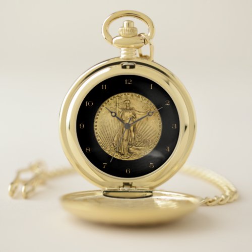 Gold St Gaudens Double Eagle for Coin Collectors Pocket Watch