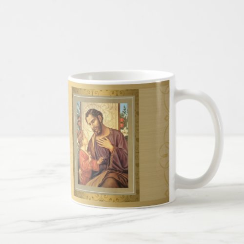 Gold St Joseph Religious Vintage  Coffee Mug
