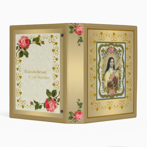 Gold St Therese of Lisieux Mini 1 Binder wquote