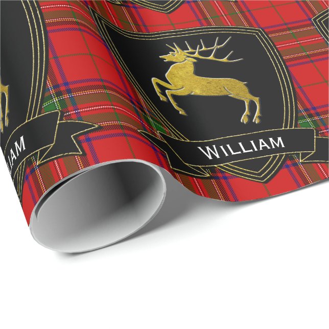 Gold Stag Stewart Tartan Wrapping Paper (Roll Corner)