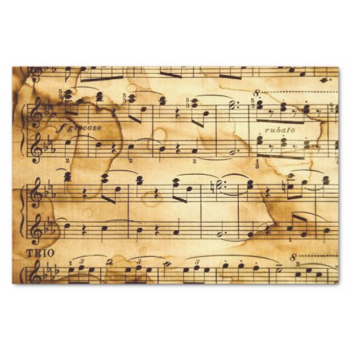 Gold Stained Sheet Music Tissue Paper