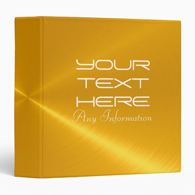 Gold Stainless Steel Metal 2 Binder (Front/Spine)