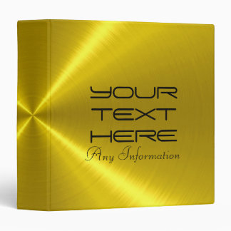 Gold Stainless Steel Metal 3 Ring Binder