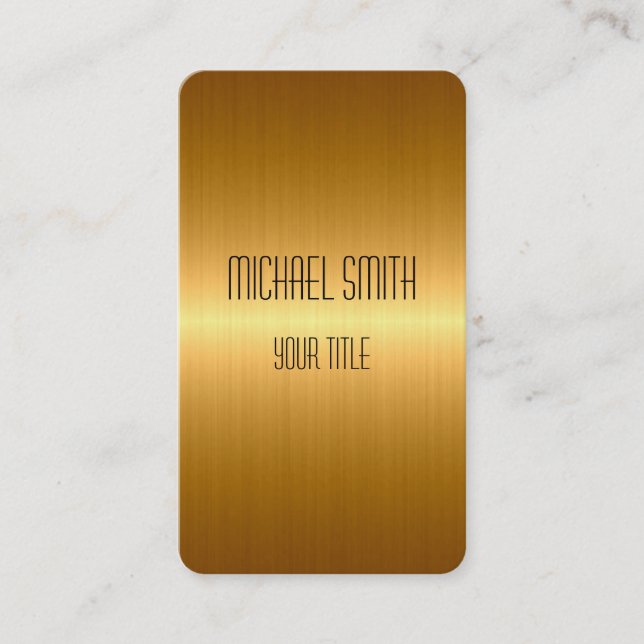 Gold Stainless Steel Metal Business Card (Front)