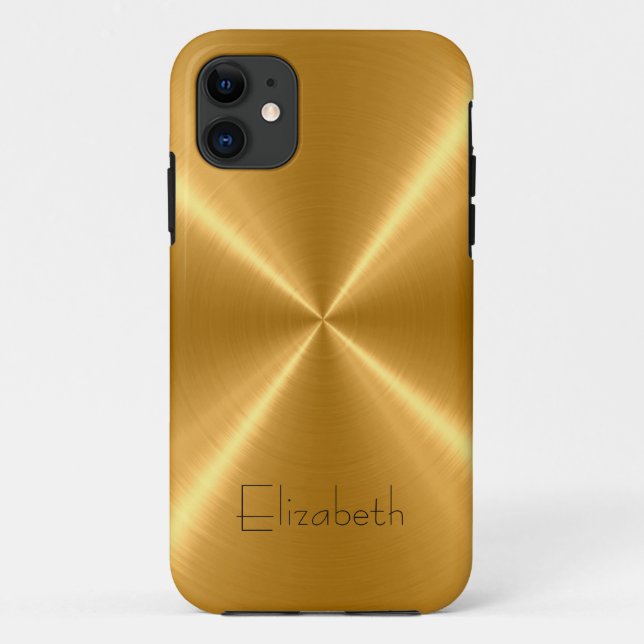 Gold Stainless Steel Metal Case-Mate iPhone Case (Back)