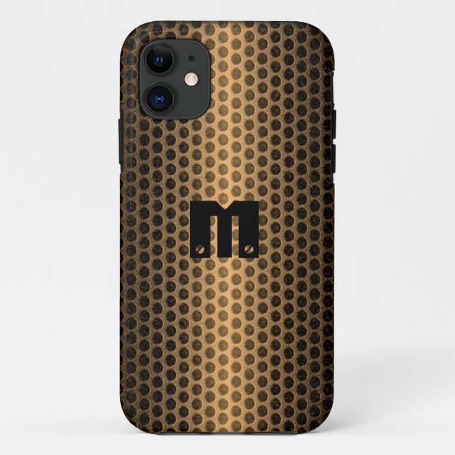 Gold Stainless Steel Metal Hole Case-Mate iPhone Case (Back)
