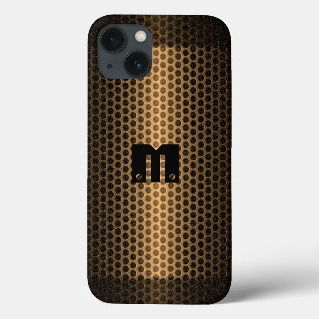 Gold Stainless Steel Metal Hole Case-Mate iPhone Case (Back)