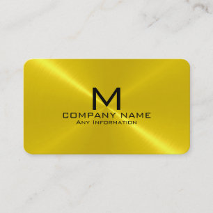 Gold Stainless Steel Metal Monogram Business Card