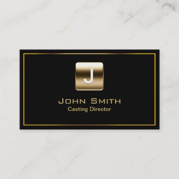 Gold Stamp Casting Director Dark Business Card by cardfactory at Zazzle