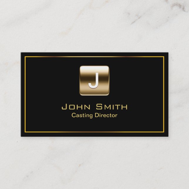Gold Stamp Casting Director Dark Business Card (Front)