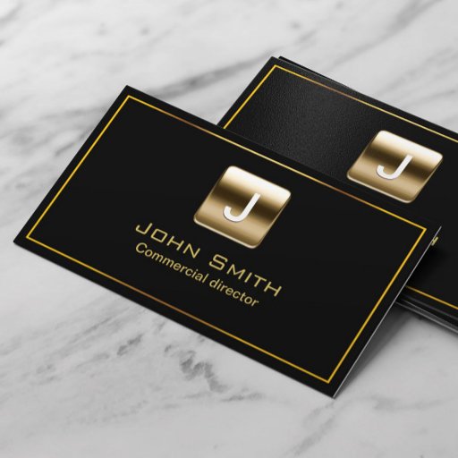 Customizable Gold Stamp Commercial Director Dark Business Card