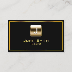 Gold Stamp Podiatrist Dark Business Card