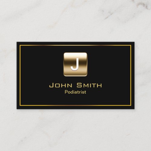 Gold Stamp Podiatrist Dark Business Card