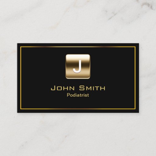 Customizable Gold Stamp Podiatrist Dark Business Card