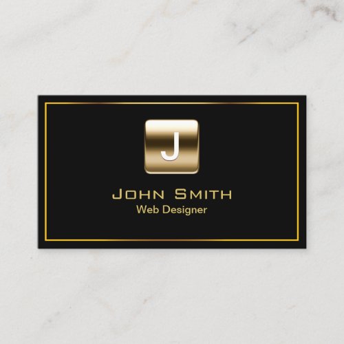 Gold Stamp Web Design Dark Business Card