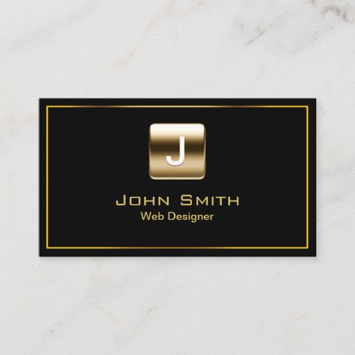 Customizable Gold Stamp Web Design Dark Business Card
