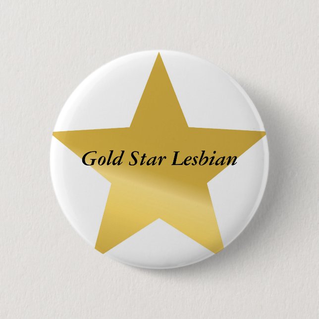 gold-star-2, Gold Star Lesbian Pinback Button (Front)