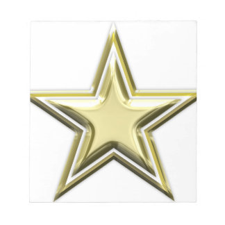 Gold Star 2 Layer Golden Stars Notepad
