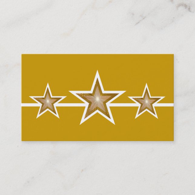 Gold Star 3 stars business card gold (Front)