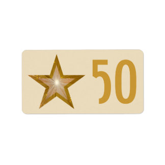 Gold Star '50' label medium cream