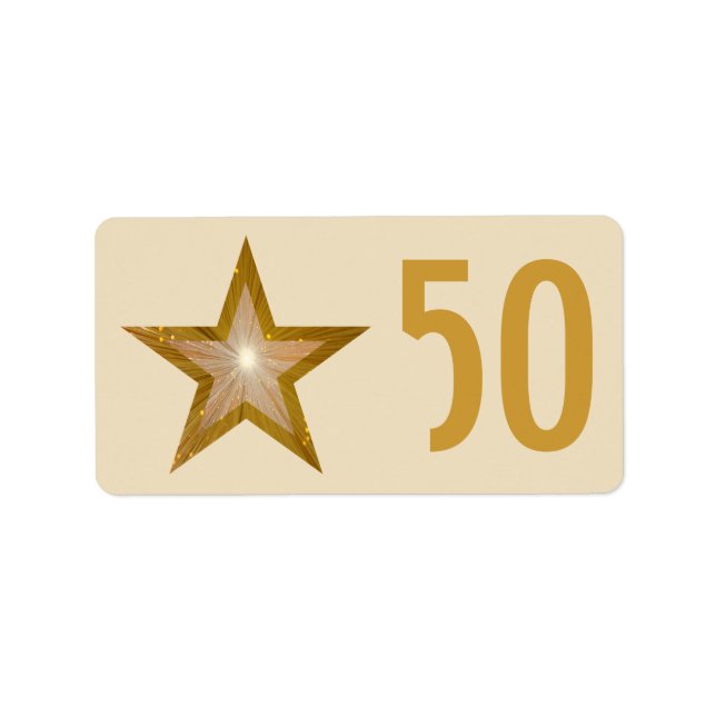 Gold Star '50' label medium cream (Front)