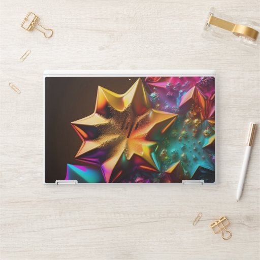 Gold Star - Abstraction, jewelry HP Laptop Skin