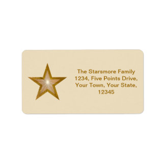 Gold Star address label medium cream