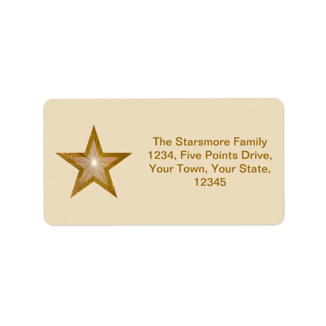 Gold Star address label medium cream (Front)