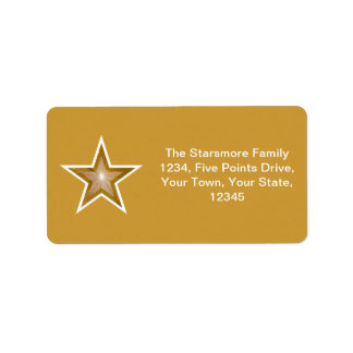 Gold Star address label medium gold