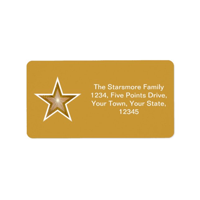 Gold Star address label medium gold (Front)