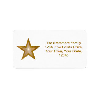 Gold Star address label medium white