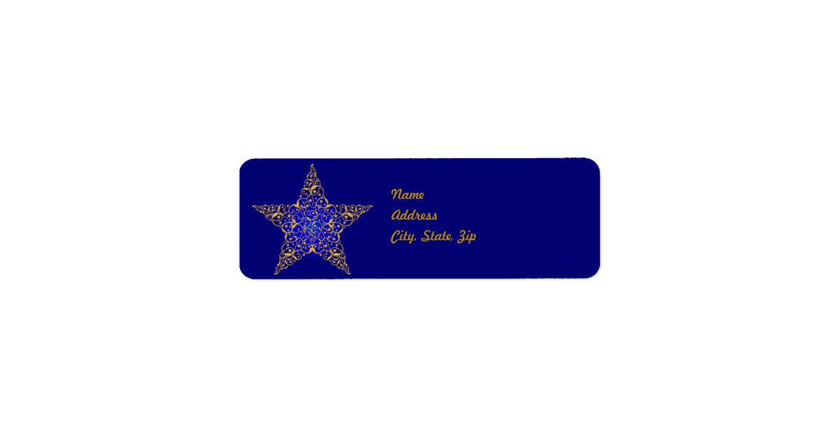 Gold Star Address Label Template Zazzle