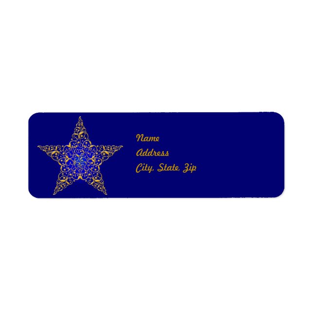Gold Star Address Label Template (Front)