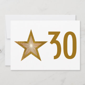 Gold Star 'Age' birthday invitation white