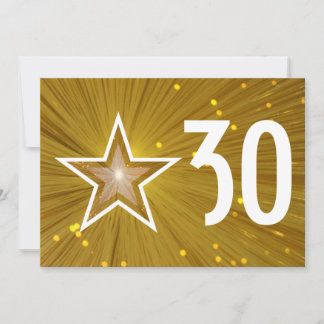 Gold Star 'Age' birthday invitation white back