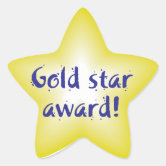 Great Job Gold Star Faux Glitter Star Sticker
