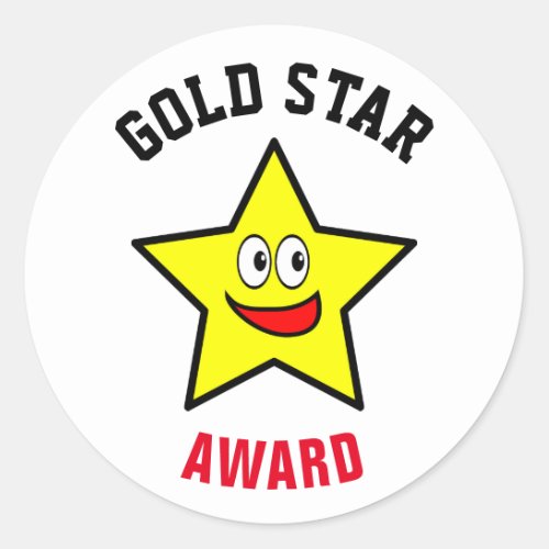 Gold Star Award Winner Classic Round Sticker