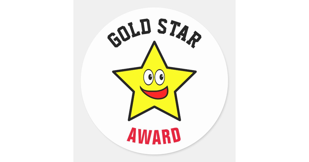Gold Star Award Winner Classic Round Sticker | Zazzle