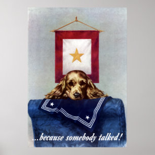Gold Star Banner -- Because Somebody Talked Poster