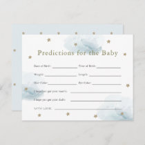 Gold Star & Blue Cloud Baby Predictions Card