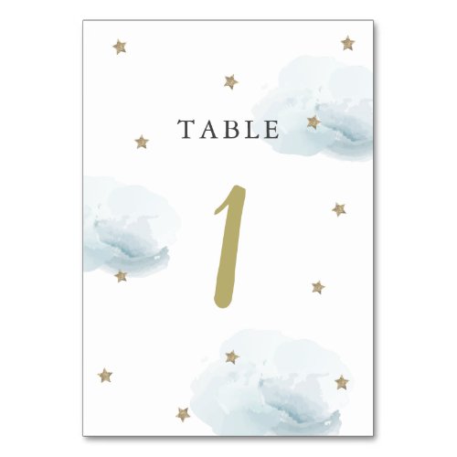 Gold Star  Blue Cloud Table Number