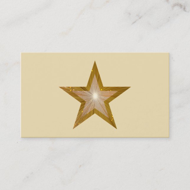 Gold Star business card template cream (Front)